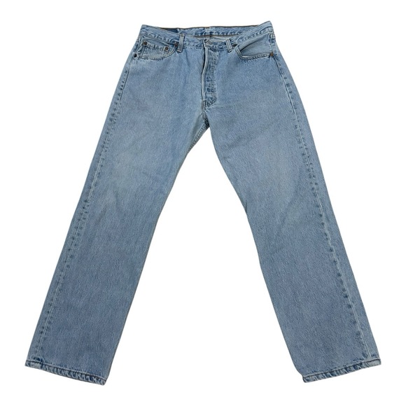 Vintage Levis 501 Button Fly Jeans Men 36x30 (34x30) Blue Denim USA